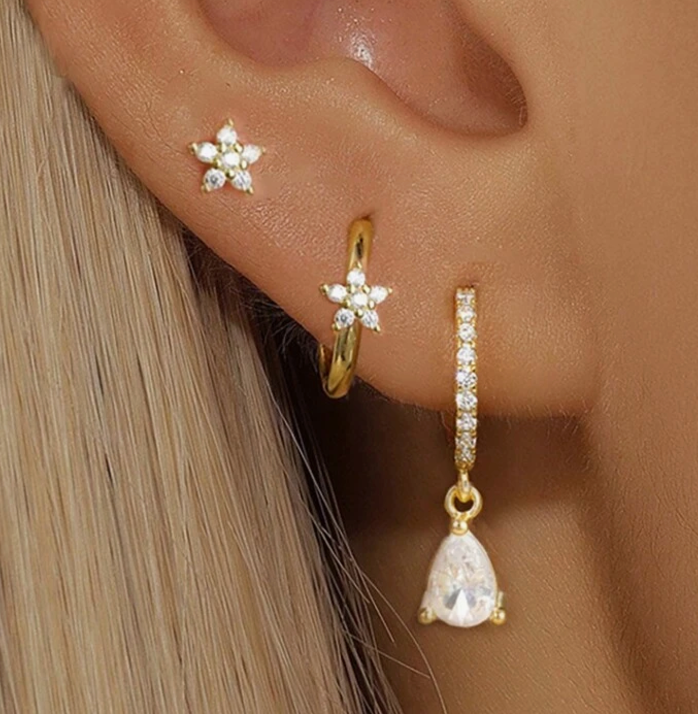 Boucles d'oreille Miami (3 pièces)